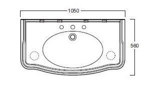 Раковина SIMAS Arcade AR864bi*3 белая 105 см